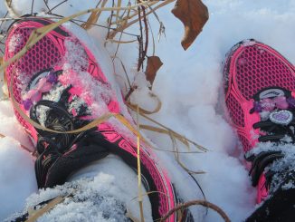Trail running shoes in winter