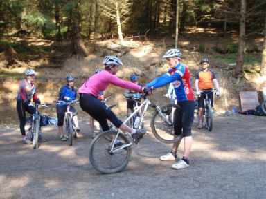 Learning advenced mountain bike skills in Whinlatter