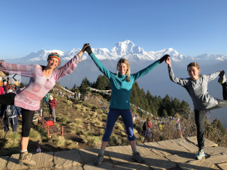 Group trekking in the mountains for health and wellness retreats