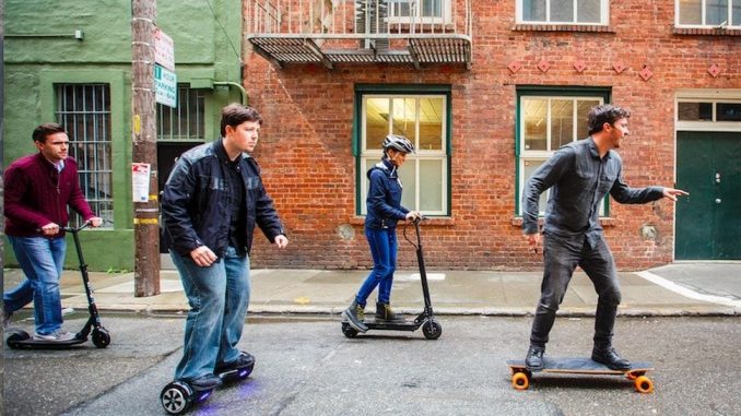 electric scooters, skateboards and hoverboards