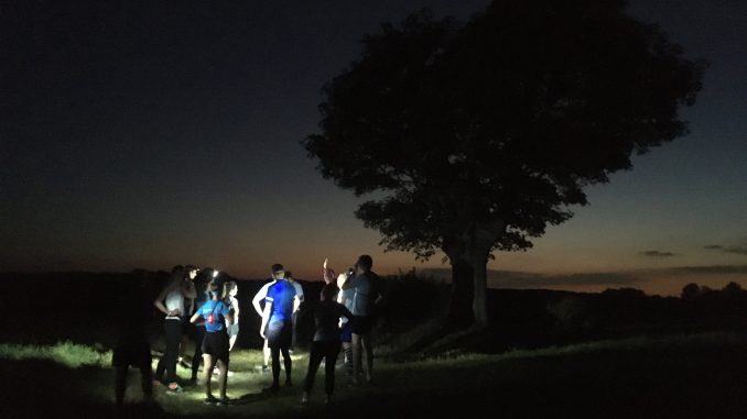 Eynsford Running Club by One tree at Lullingstone in Kent